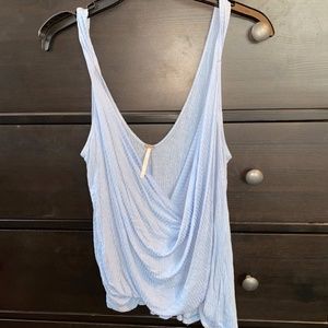 Free People Baby Blue Cowl/Scoop Neck Tank Top | Size XS